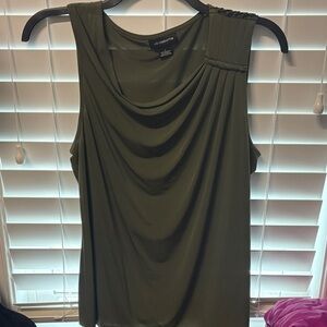 Liz Claiborne Dark Green Sleeveless Blouse